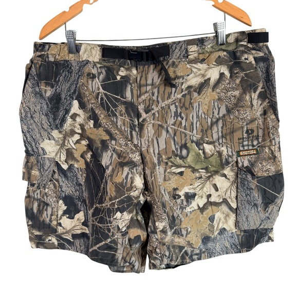 Remington Other - Remington Cargo Shorts Mens XL Brown Mossy Oak Break Up Camo Nylon Belted read